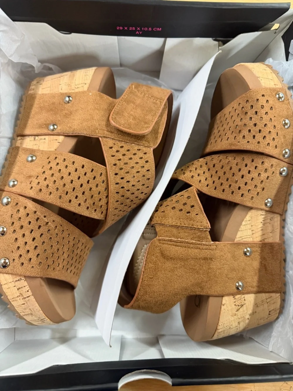 Corkys Perforated Suede Wedge Sandal in Brown - Picture 7 of 8